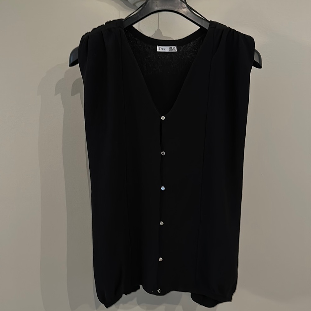 NWOT lot of 2: Dex Pleated Shoulder Pad button down Sweater size 2X